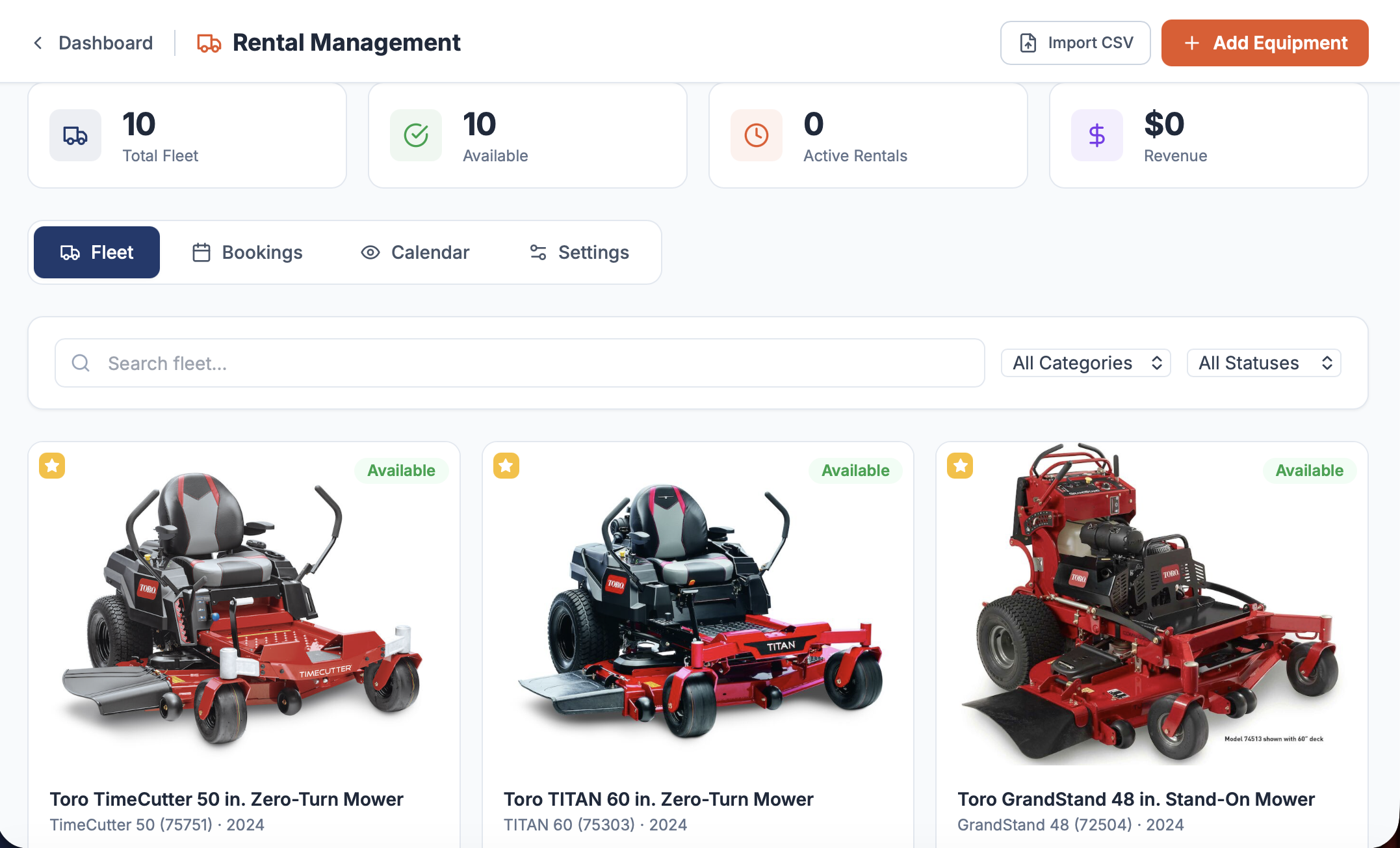 Rental Management Dashboard